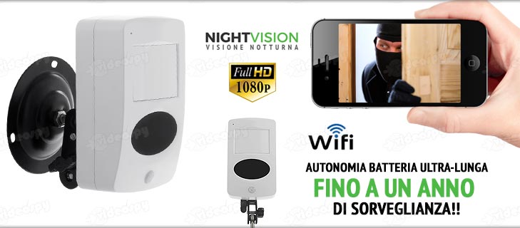 Telecamera nascosta altoparlante Bluetooth con WiFi FULL HD + visione  notturna IR + caricabatterie wireless